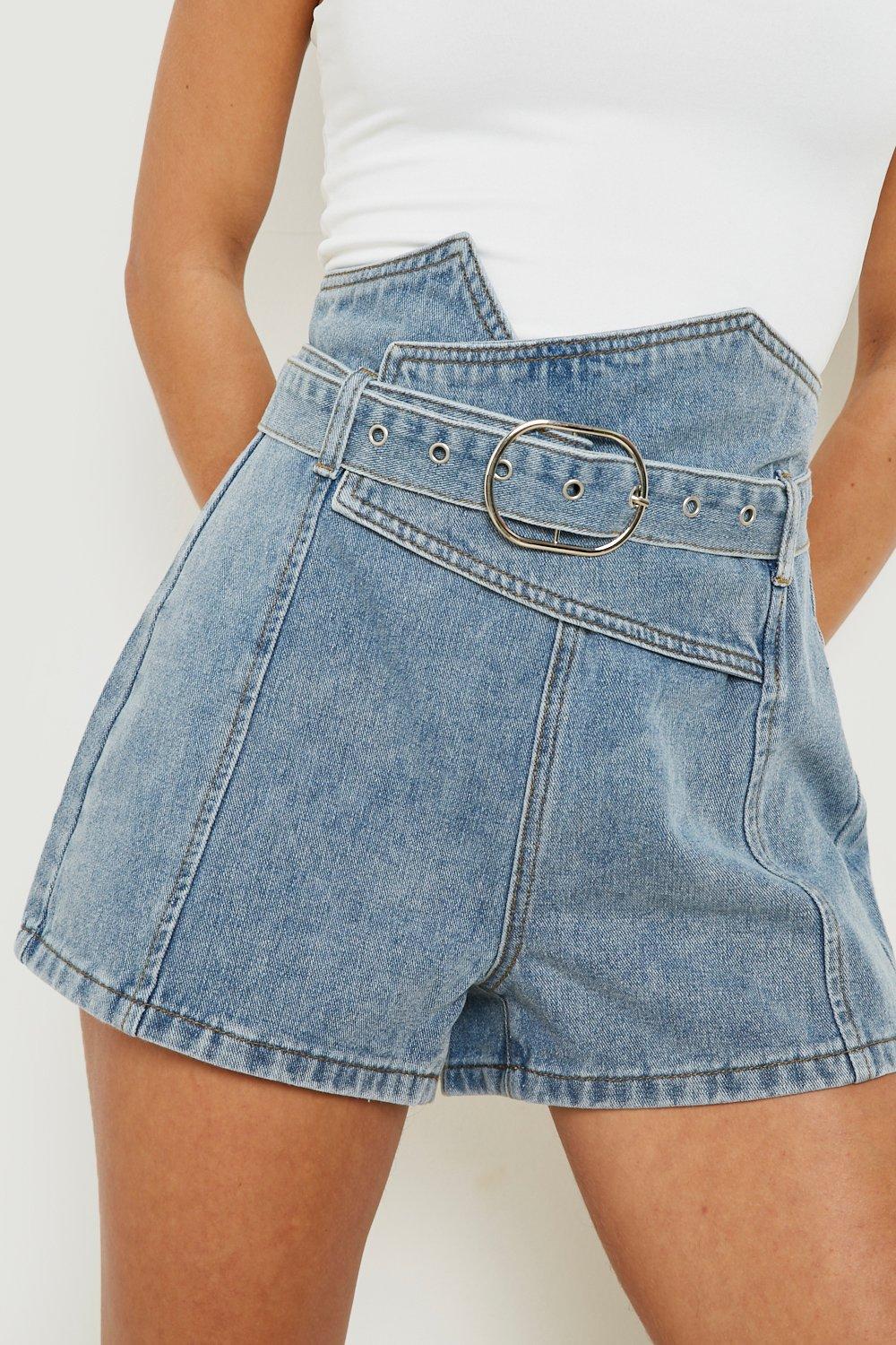 Short en jean avec ceinture new arrivals